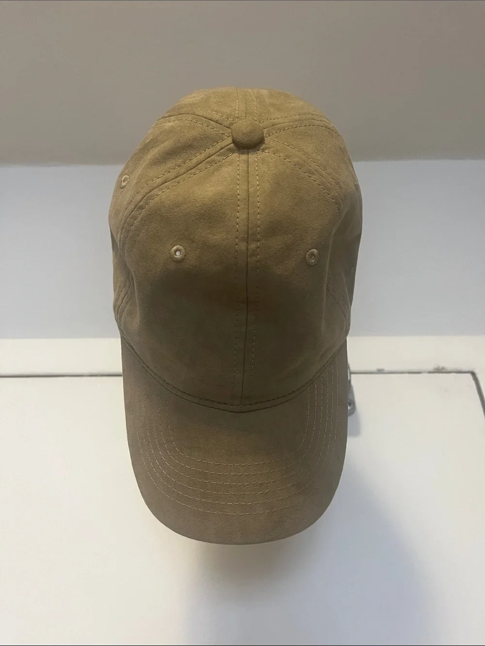 Reiss Suede-Look Tan Baseball Cap